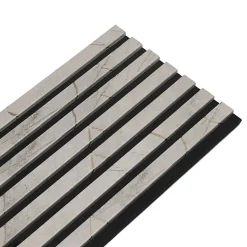 Lot de 4 Panneaux tasseaux bois 250 x 30 x 1,9 cm - décor marbre gris/feutrine noir - 3m²