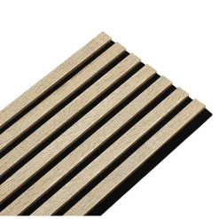 Lot de 4 Panneaux tasseaux bois 250 x 30 x 1,9 cm - décor chêne clair fond noir - 3m²