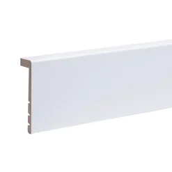 Lot de 6 surplinthes MDF revêtues blanc 2400 x 130 x 16 mm