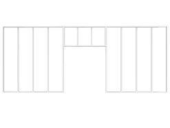 Lot de 2 verrières atelier avec imposte en aluminium thermolaqué - 2 x L120 x H130 + L83 x H40 cm - Blanc - BAYVIEW