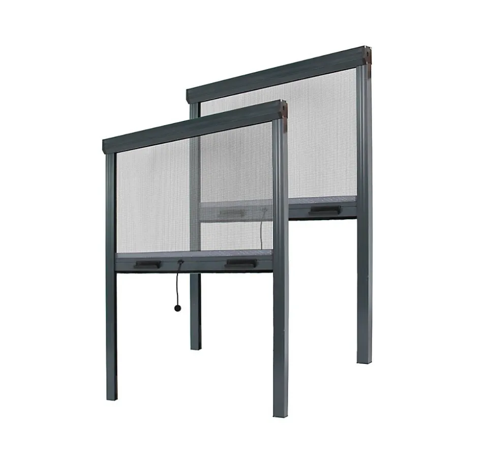 Lot Stores Moustiquaire ALU recoupable - x2 - L100 x H130cm - Gris Anthracite