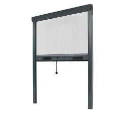 Lot Stores Moustiquaire ALU recoupable - x2 - L100 x H130cm - Gris Anthracite