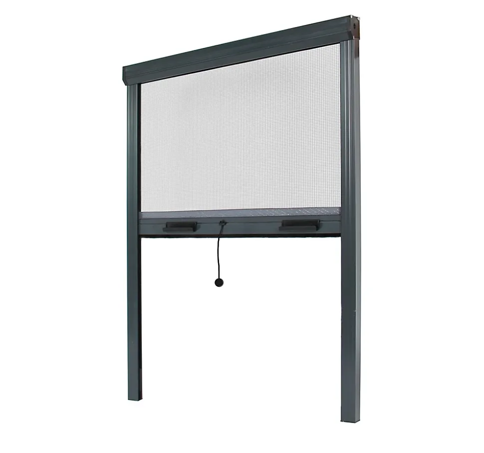 Lot Stores Moustiquaire ALU recoupable - x2 - L100 x H130cm - Gris Anthracite