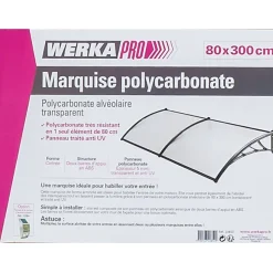 Marquise en polycarbonate 2 panneaux WERKA PRO