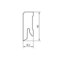 96ml de PLINTHE BASSE CARRÉE en FIBRE DE BOIS 40X15 BLANC