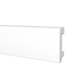 108ML de plinthe BC brossée en EqualWood HI-TEC POLYMERS 75x14mm Noir, Blanc, Aluminium etc. - BLANCHE