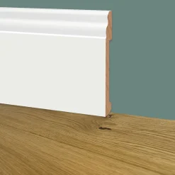 100ml de Plinthe DUCALE GIANT en EqualWood HI-TEC POLYMERS 200x14x2000mm - BLANC