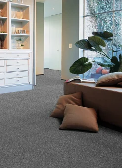Moquette bouclée anthracite Maas 4m (vendue à la coupe)