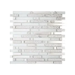 Mosaïque Alu / Verre - Black / White - Barrettes