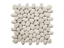 Mosaïque sol et mur galets naturels crème - pack de 1m² (dalles de 30x30 cm) - OLA