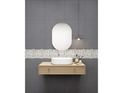 Mosaïque sol et mur galets naturels crème - pack de 1m² (dalles de 30x30 cm) - OLA