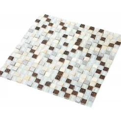Mosaïque Verre / Pierre - Nacre - 1.5 x 1.5 cm