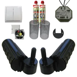 Motorisation pour volet 2 battants SLID'UP URANUS filaire - gond 14 mm - kit scellement - alimentation à encastrer