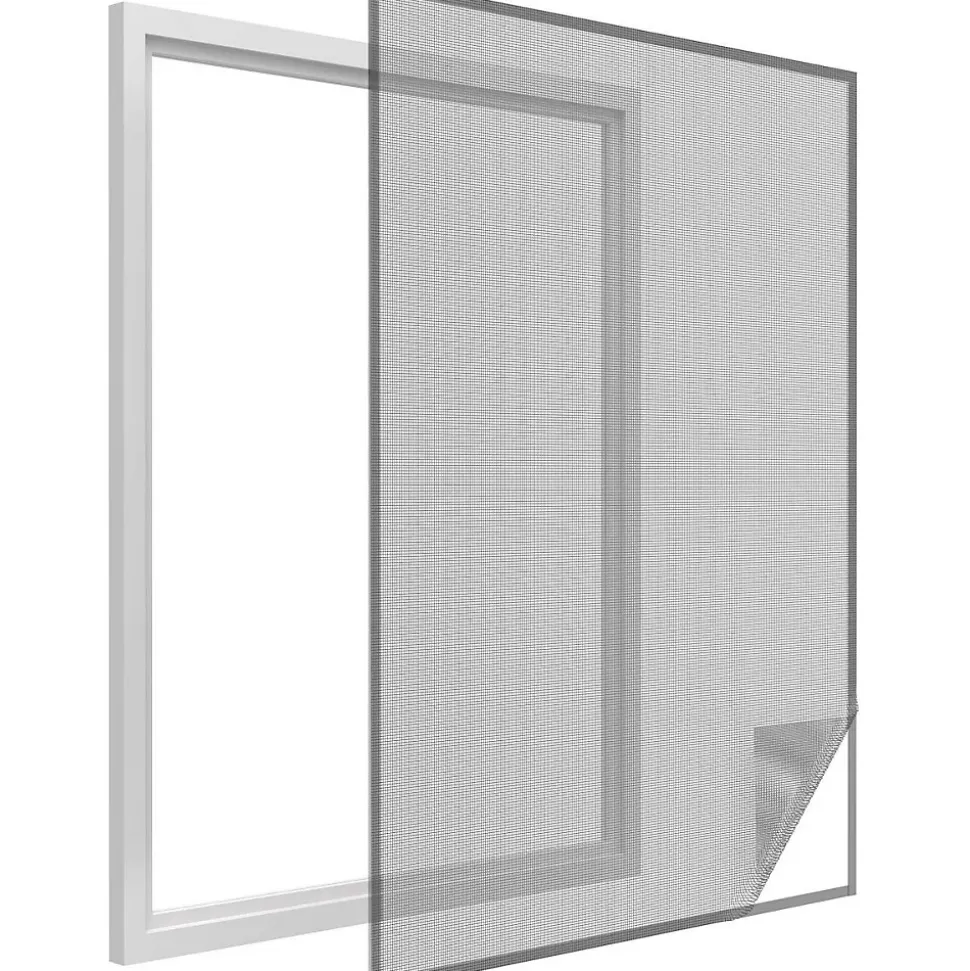 Moustiquaire fenêtre anthracite 18g/m² bande autoagrippante 7,5 mm max 150x180 cm