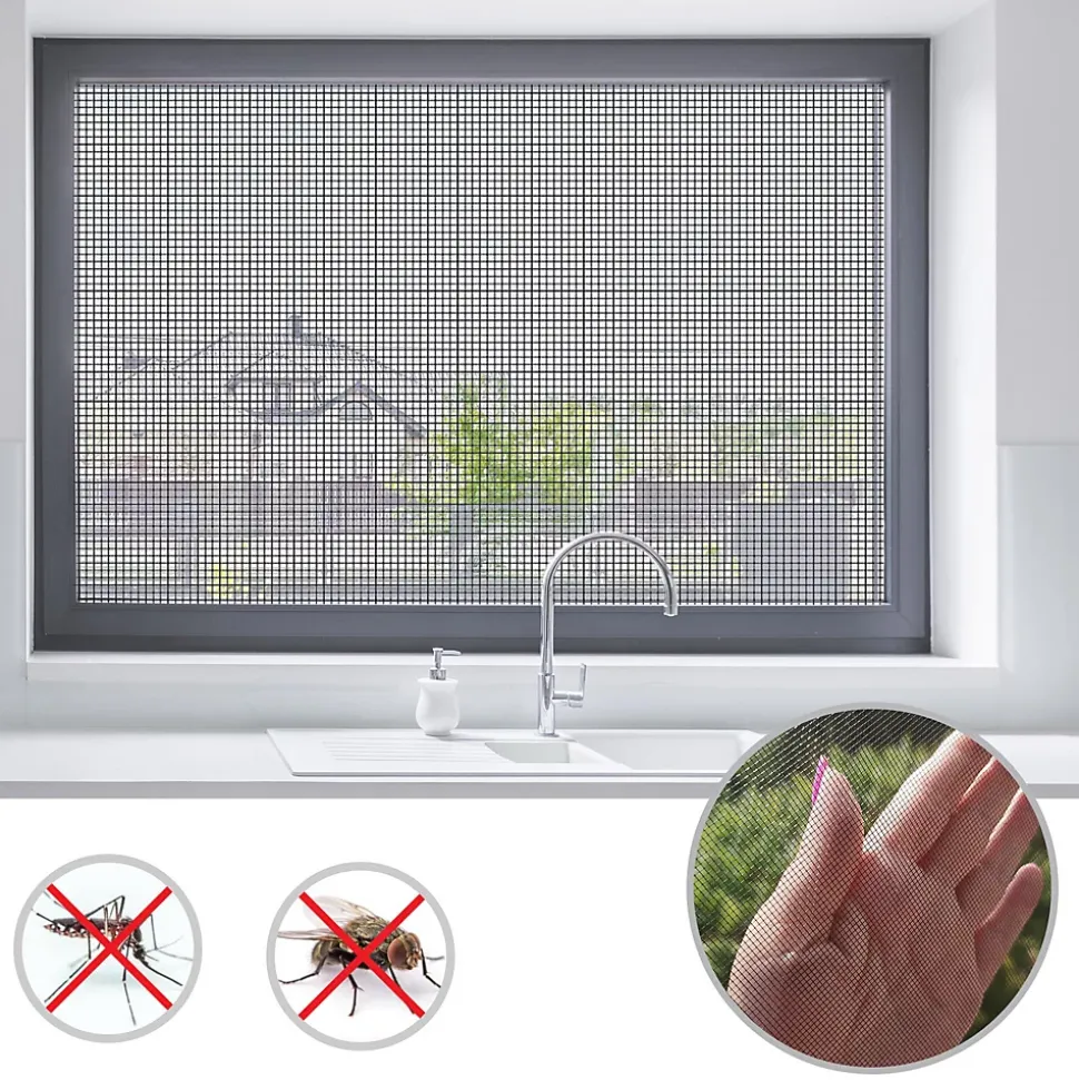 Moustiquaire Pour fenêtre et porte Ultra résistant Noir Largeur 1,0 m Longueur 15 mètres - Floordirekt
