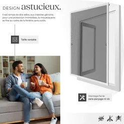 Moustiquaire pour Fenêtres Découpe individuelle sans percer ni visser