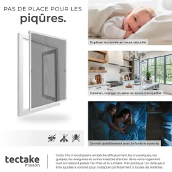 Moustiquaire pour Fenêtres Découpe individuelle sans percer ni visser