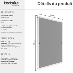 Moustiquaire pour Fenêtres Découpe individuelle sans percer ni visser