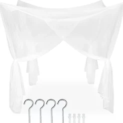 Moustiquaire pour lits simples et doubles Maillage serré Lavable 220x200x210cm