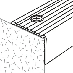 Nez de marche en aluminium décor argent foncé brossé GoodHome 35 x 25 x 1800mm.