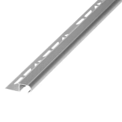 Nez de marche extérieur Diall rond aluminium brut argent lisse 37mmx250cm