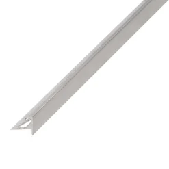 Nez de marche extérieur Diall carré aluminium brut argent lisse 28mmx250cm