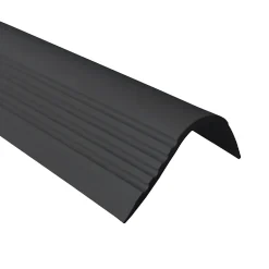 Nez de marche PVC 52x40mm, QUEST, profilé d'escalier RGPT, antidérapant, d'escalier-protection, noir, 1.5m