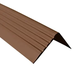 Nez de marche PVC 52x40mm, QUEST, profilé d'escalier RGP, antidérapant, d'escalier-protection, marron, 1.5m