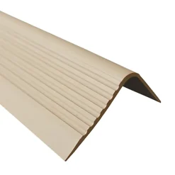 Nez de marche PVC 52x40mm, QUEST, profilé d'escalier RGPD, antidérapant, d'escalier-protection, beige, 1.5m