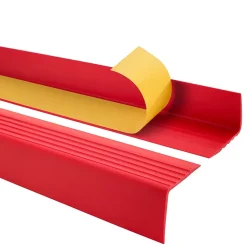 Nez de marche PVC 50x50mm, QUEST, SST, profilé d'escalier RGP-O, auto-adhésif, antidérapant, d'escalier-protection, Rouge, 1.65m