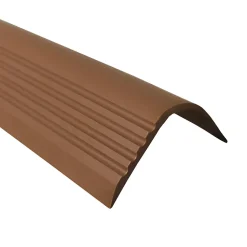Nez de marche PVC 52x40mm, QUEST, profilé d'escalier RGPT, antidérapant, d'escalier-protection, marron, 1.5m