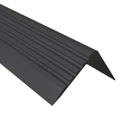 Nez de marche PVC 52x40mm, QUEST, profilé d'escalier RGP, antidérapant, d'escalier-protection, noir, 1.5m