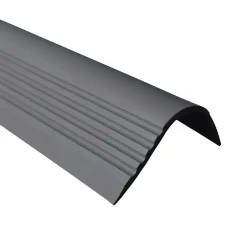 Nez de marche PVC 52x40mm, QUEST, profilé d'escalier RGPT, antidérapant, d'escalier-protection, gris foncé, 1.5m