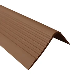 Nez de marche PVC 52x40mm, QUEST, profilé d'escalier RGPD, antidérapant, d'escalier-protection, marron, 1.5m