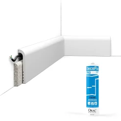 Pack 10 mètres Plinthe de rénovation SX185 avec colle - Orac x Cimaises-et-plus