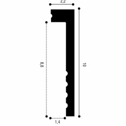 Pack 10 mètres Plinthes de rénovation SX171 avec colle - Orac x Cimaises-et-plus