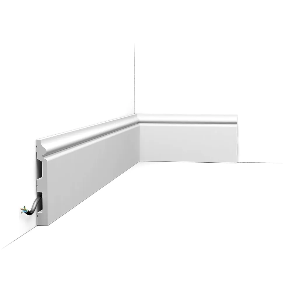 Pack 10 mètres Plinthes SX118 avec colle - Orac x Cimaises-et-plus - 14 x 1,8 x 200cm (h x p x L) - plinthe décorative polymère