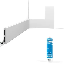 Pack 10 mètres Plinthes SX163 avec colle - Orac x Cimaises-et-plus - 10 x 1,3 x 200cm (h x p x L) - plinthe décorative polymère