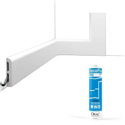 Pack 10 mètres Plinthes SX183 avec colle - Orac x Cimaises-et-plus - 7,5x1,3x200cm (h x p x L) - plinthe décorative polymère