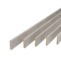 Pack de 5 plinthes bord arrondi MDF Revêtues gris D5 2200 x 68 x 9 mm