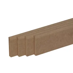 Pack de 4 plinthes bord arrondi MDF brut 2200 x 70 x 12 mm