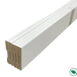 Pack de 5 plinthes bord carré MDF revêtues blanc 2200 x 68 x 9 mm