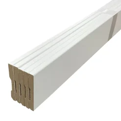 Pack de 5 plinthes bord carré MDF revêtues blanc 2200 x 68 x 9 mm