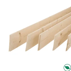 Pack promotionnel de 5 plinthes sapin massif bord rond 2050 x 110 x 9 mm