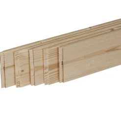 Pack promotionnel de 5 plinthes sapin massif bord rond 2050 x 110 x 9 mm