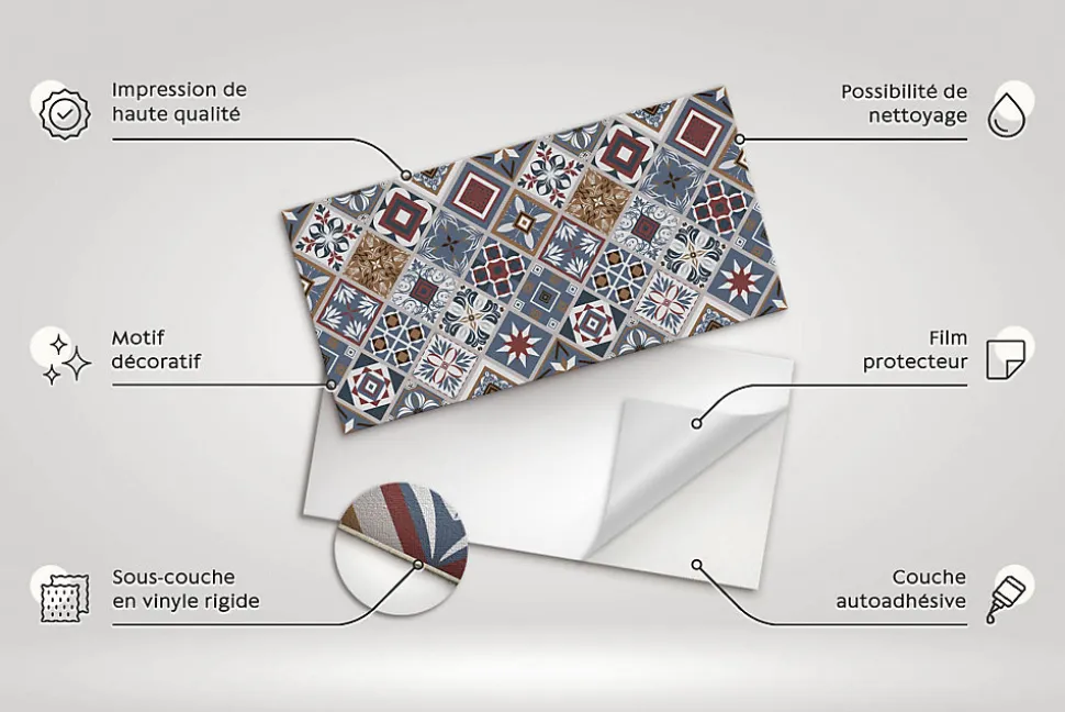Panneau autocollant Tulup 100x50 cm Briques de pierre 1 pcs