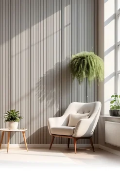 Panneau décoratif fraisé Wallaby beige L.280x l.60cm Ep. 1,5cm