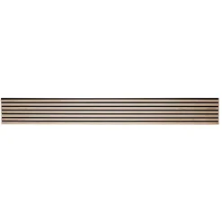 Panneau mural acoustique tasseaux bois 250 x 30 x 1,9 cm - Lamelles chêne clair véritable sur fond noir - 0,75m²