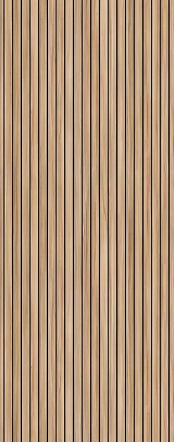 Panneau mural de salle de bains l.100 x H.255 cm, effet tasseaux bois chêne vertical, Schulte Décodesign Japandi vendu par 2