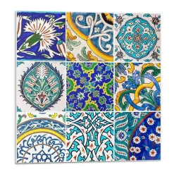 Panneau Mural TV Wallfluent 50x50 cm Motifs Céramiques En Mosaïque 4 pièces